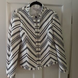 Black and White Striped Blazer